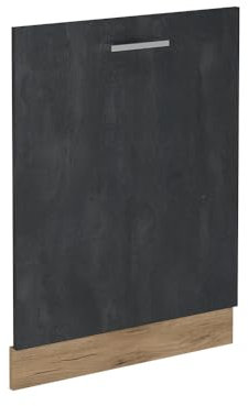 Vicco Pannello frontale della lavastoviglie R-Line, Calcestruzzo nero, 60 cm senza piano di lavoro