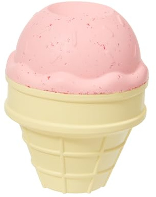 Barkbox I-Squeak Cone Dog Toy, Ice Cream Scented, Squeaker and Treat Dispenser, Interactive