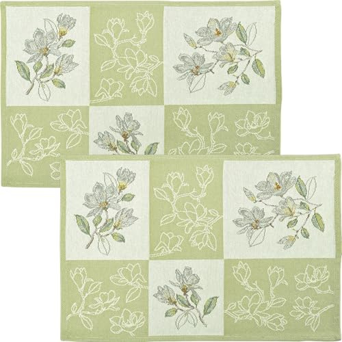 Sander Tischset Maggy Patch 2er-Pack Gobelin hellgrün Größe 32x48 cm