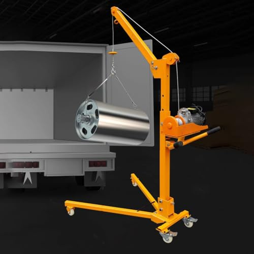 IEOWY Portable Foldable Electric Crane, Wheeled Mobile Small Crane, Home Car Lift, Workshop Lifting Tool, Load-Bearing Capacity 300/500Kg, Engine Hanger (300kg)