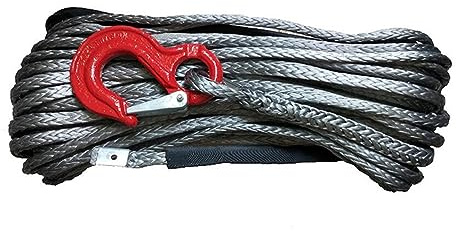 Cuerda de Remolque, Línea de cuerda de cabrestante, cuerda de cabrestante sintética de 10 mm x 30 metros/línea con gancho for 4wd/todoterreno/4x4