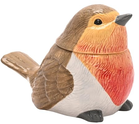 Country Living Robin Storage Jar – Ceramic Kitchen Canister with Removable Lid, Nature-Inspired Homeware for Dry Goods and Treats
