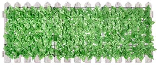 Grille brise-vue – Feuilles de raisin artificielles – Panneaux de protection contre les UV – Décoration de vin pour clôture de balcon, jardin, clôture en rotin