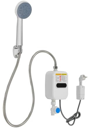 Chauffe-eau électrique avec douchette, chauffe-eau instantané 3500 W, pour salle de bain et douche, chauffe-eau instantané avec écran