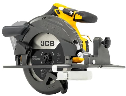 JCB Pro 18V Cordless Circular Saw 185mm – 60mm Cut Depth, Aluminium Base, Includes 24T Wood Blade & 40T Multi‑Purpose Blade (Bare Tool)