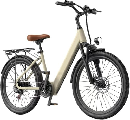 Eleglide Elektrofahrrad 24 Zoll, Motor 250 W, E-Cityrad 7 Gänge, E-Bike für Erwachsene mit Akku 36 V 13 Ah, LCD-Display E-Bike für Damen,25 km/h, Maximale Belastung 150 kg, Unisex E-Bike Model