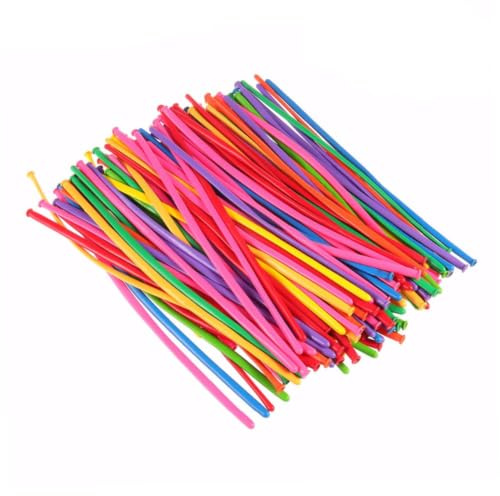 Ciieeo 100 Palloncini Modellabili Lunghi in Lattice Elastico per Decorazioni e Celebrazioni con Pompa Manuale Inclusa per Creare Forme Animali e Feste di Compleanno Colore Colore Casuale