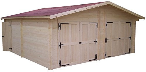 Garage Double Madriers Bois Massif, 42mm Surface, 240cm x 200cm