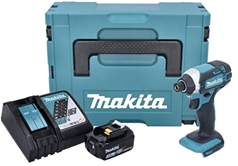 Makita Visseuse à percussion sans fil DTD 152 RF1J Li-ion 18 V 165 Nm dans un coffret Makpac avec 1 batterie BL1830 3,0 Ah et chargeur DC18RC
