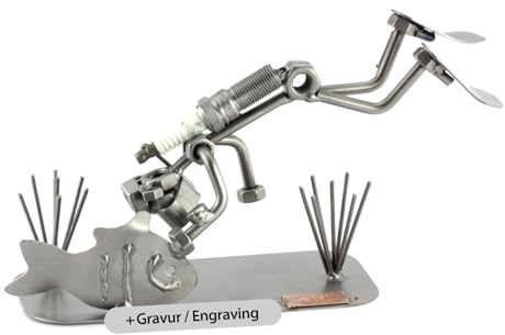 Steelman24 Schraubenmännchen Taucher mit persönlicher Gravur | Made in Germany,Handarbeit,Geschenkidee,Stahlfigur,Metallfigur