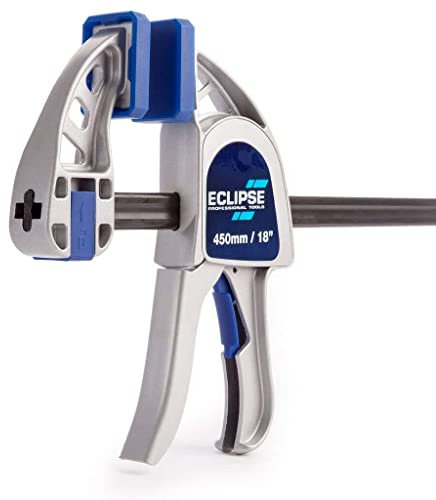Eclipse Professional Tools EOHBC18-HD Heavy Duty One Handed Bar Clamp 450mm (18), Blue/Silver/Black