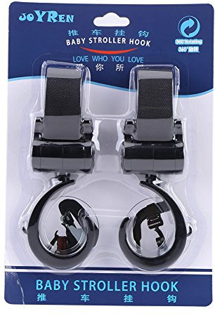 360° Kinderwagen Haken, 2 Stück Rotierend, ABS Material, 30kg Kapazität, Universal Zubehör für Einkaufstüten, Taschen, Wickeltasche