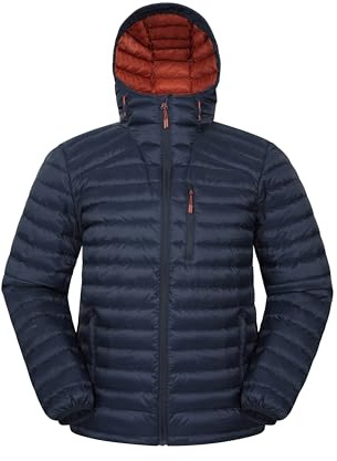 Mountain Warehouse Henry II Mens Down Padded Jacket - Water Resistant Puffer Coat, Insulated Winter Wear - Clothing for Outdoor & Travel Navy L