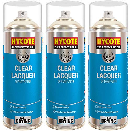 Hycote XUK0232 Clear Lacquer Spray Paint 400ml X 3