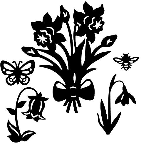 Ideen mit Herz Stanzschablonen, Frühlingsblumen, 5 Stück