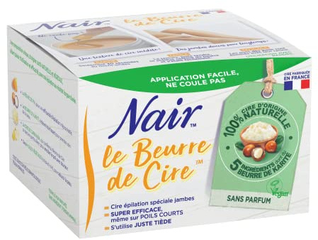 NAIR - Beurre de Cire, Sans Parfum, Texture Beurre Innovante, Efficace Tiède & Ne Coule pas, Pot de 150g + 2 Lingettes Finition Parfaite