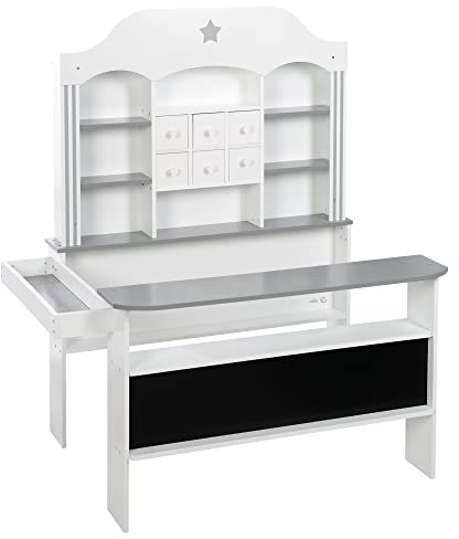 roba Candyshop in stilvollem Weiß mit Akzenten in Grau, mit vielen Schubladen, Seiten- und Fronttheke