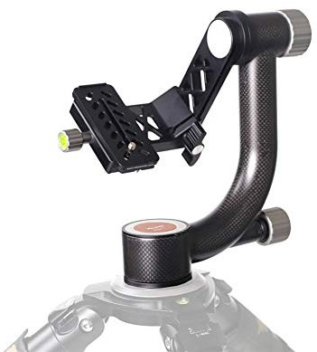 RH-HPC Kameraobjektivhalter Pro Heavy Duty Carbon-Faser-Gimbal Stativkopf Stabilisator Schnellwechselplatte for Teleobjektiv Fotografie Vogel Kamerastativ