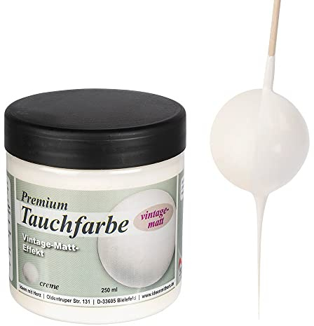 Ideen mit Herz Premium-Tauchfarbe mit Vintage-Matt-Effekt | 250 ml (creme)