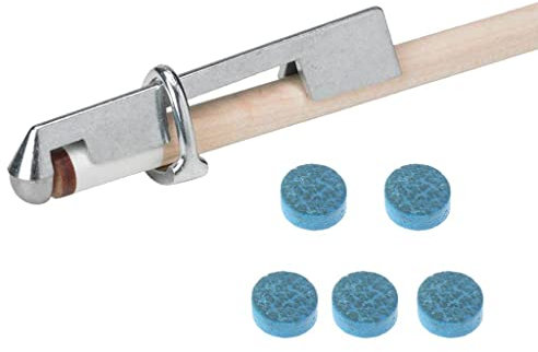 Harilla Pool Queue Spitzen Reparatur Und Ersatz Stick Klemmwerkzeug + 5 Teiliges Billard Queue Spitzen 10 Mm Zum Aufkleben