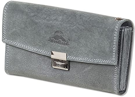 Woodland KELLNERBÖRSE TAXIBÖRSE EXTRA verstärkter Boden im großem Hartgeldfach VIELE Extras Naturbelassenes BÜFFELLEDER Anthrazit