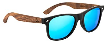 AlpDeer Holz Sonnenbrille Walnuss Damen und Herren UV400 Polarisiert