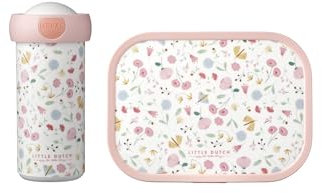 Mepal - Lunch-Set Campus Little Dutch - für Kinder mit Verschlussbecher & Lunch Box - die Schule oder Unterwegs - Spülmaschinenfest & BPA-frei - 300ml + 750ml - Flowers & Butterflies