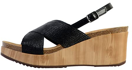 Scholl SABAUDIA CROSS B/S Tofflor Bioprint Färg Svart, Svart, 36 EU