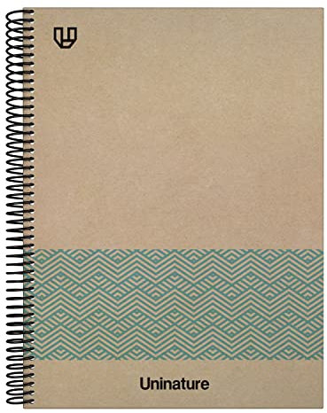 Unipapel | Notizbuch A4, Hartcover, 100% recyceltes Karton und Kraftpapier, 80 Blatt, 90 g, Blau, Uninature Concept | FSC Recycled 100