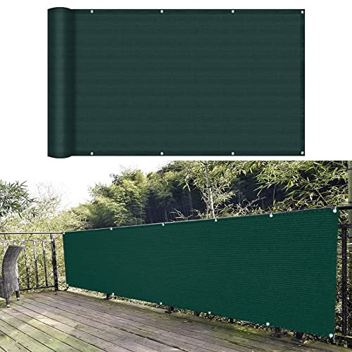 Balkon sichtschutz 70 x 600 cm Wind HDPE UV-Schutz Balkon Sichtschutz Balkonbespannung mit Ösen und Kabelbinder für Balkon Zaun Terrassen Garten, Grün