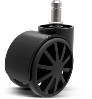 Drift Gaming WHEELS TYPE A – Set 5 ruedas de repuesto universales para silla gaming, giratorias y silenciosas, nylon, 60 mm de diámetro, color negro