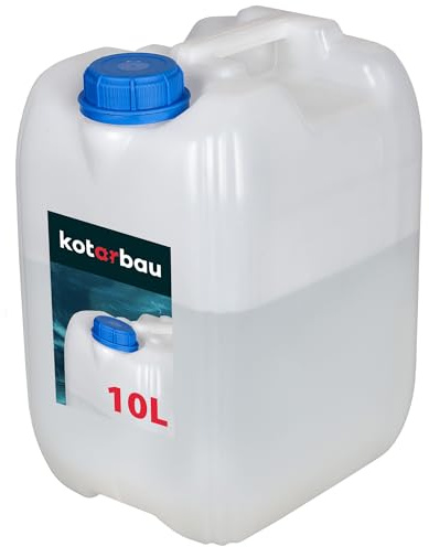 KOTARBAU® Bidón de agua de 10L sin grifo, recipiente de plástico para agua, recipiente apto para alimentos, PE, recipiente de agua potable con tapa de rosca, bidón de agua, recipiente de agua