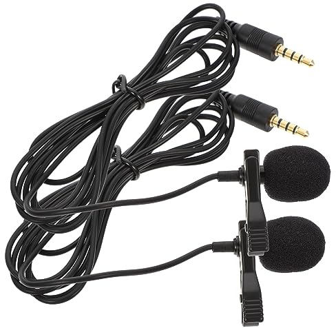 TOYANDONA 2 Stück Ansteckmikrofone mit 3,5mm Ctia Standard Tragbar mit Langem Kabel Geeignet für Tablette und Laptop im Klassenraum und Rap Aufnahmen