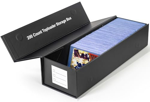 CollectHall Toploader-Aufbewahrungsbox für 200 Toplader, Magnetverschluss, Sportkarten-Aufbewahrungsbox, hält 1000+ lose Karten