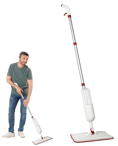 Trapeador de microfibra con rociador, mopa de polvo con almohadillas de microfibra, mopa de chorro, mopa húmeda y seca, fregona de suelo con pulverizador, fregona de pulverización de agua para