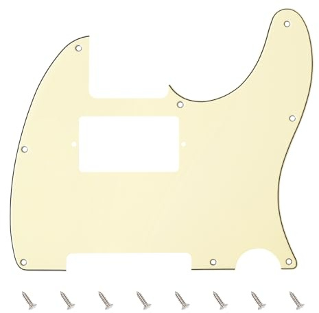 Banworks 3-lagige E-Gitarren-Pickguard 8-Loch HS/HH Amerikanisches TL-Pickguard | E-Gitarrenkratzerplatte für USA/Mexikanische Fender Modern Style Standard Tele Telecaster JT/HB-04 Creme