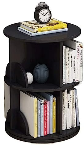 YTGHBIML Bücherturm Freistehend Um 360° drehbares Bücherregal, 2-stufiges stehendes Bücherregal, große Aufbewahrungskapazität, einfaches Bücherregal, platzsparende Bücherregale perfekte Darstellung