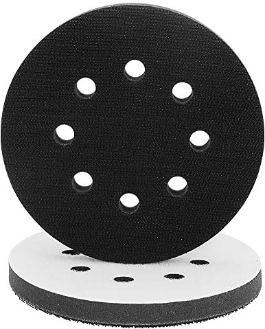 SIFANG 2 almohadillas de lija de 125 mm, esponja suave de 125 mm, almohadilla de esponja para disco de lijado (8 agujeros)
