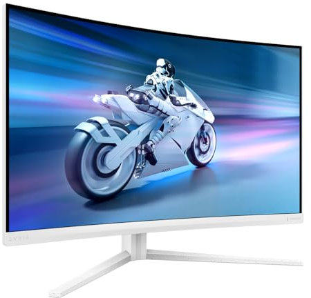 PHILIPS Evnia 32M2C5501-32 inch QHD Curved Gaming Monitor, 180 Hz, 1 ms GtG, FreeSync Premium (2560x1440, 2x HDMI 2.0, 1x DisplayPort1.4) white