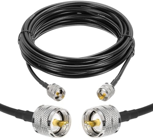 sourcing map 1PCS RG58 Coaxial Cable 25ft/7.6 M, UHF PL-259 Male to Male Coax Cable 50 Ohm Low Loss Cable for CB Radio, Ham Radio, Antenna Analyzer