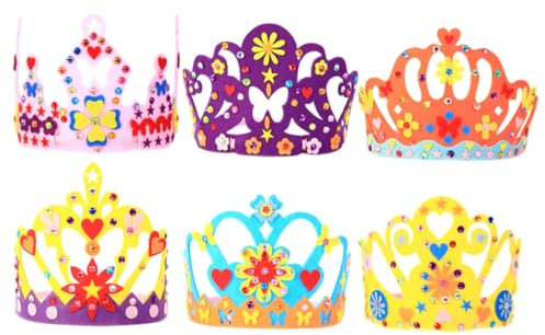 MUSISALY 6sätze Kronen Für Junge Mädchen Diy Bastelset Geburtstagskrone Partyaccessoires Hut Geburtstagskrone Geburtstagsaccessoires Partyaccessoires Hut