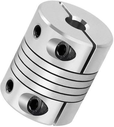 Accoppiamenti Flessibili da 6mm a 6.35mm, D19 L25 Albero di Accoppiatore di Elastico in Lega di Alluminio, Giunto Fascio Elicoidale per macchine CNC 3D e servo motore passo-passo