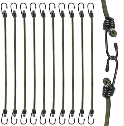 10 Stück Spanngummi mit Haken, 30cm Expander mit Haken, Vielzweck Gepäckspanner, Spanngurte mit Haken, Gummispanner mit Haken, Gummiband mit Haken für Outdoor Haushalt Gepäck Planen Dachträger