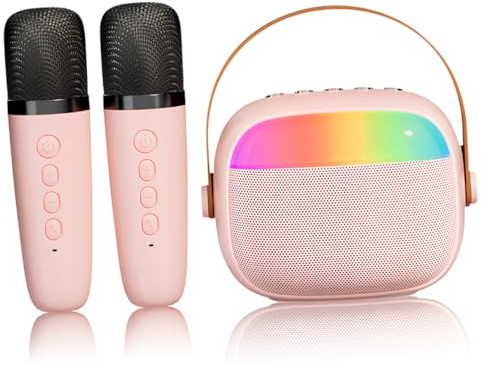 BESTonZON 1 Juego micrófono Karaoke para Karaoke portátil Familia Karaoke áquina de Cantar Karaoke Equipo de Karaoke Cosas Lindas para Chicas Adolescentes Altavoz de Karaoke AbS Rosa