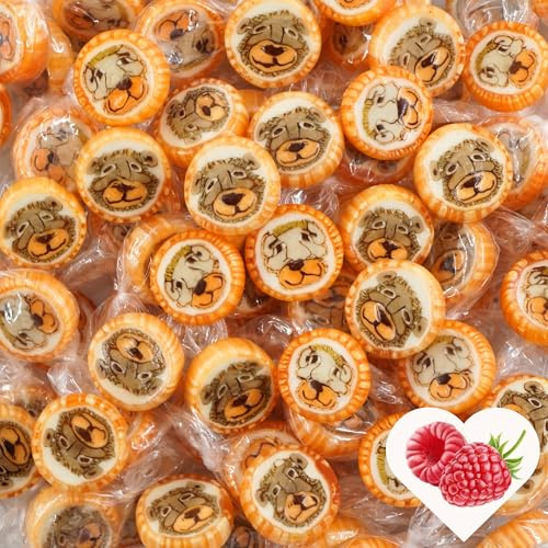 EinsSein Löwe & Bär Bonbons orange-braun 1kg | Handgemachte Rocks Bonbons | Süßigkeiten & Gastgeschenke für Kindergeburtstag Taufe Party Kommunion | Essbare Tischdeko & Piñata-Füllung