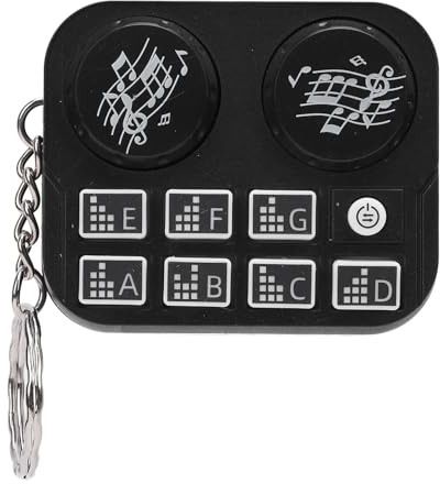 SPYMINNPOO DJ Contrôleur Keychain, Portable Unique Disc Player Lights Colorful Lights Automatic Automatic for Music Entertainment (Black)