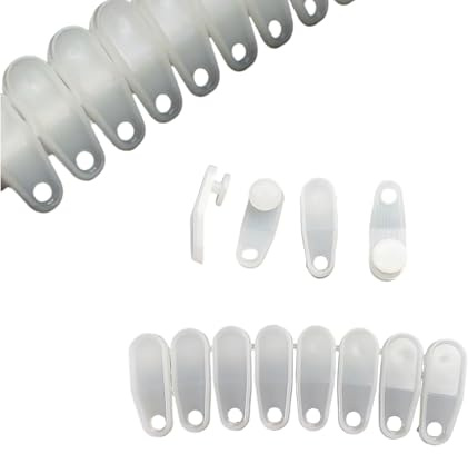 DWUENT White Plastic Curtain Track Glider Hooks, Curtain Rail Gliders, 30 Pack – Smooth Sliding Hooks for Windows, Doors, and Shower Rails (31mm x 10mm)