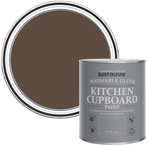Rust-Oleum Scrubbable Kitchen Wood, Cupboard and Cabinet Paint in Gloss Finish - Coffee Bean 750ml