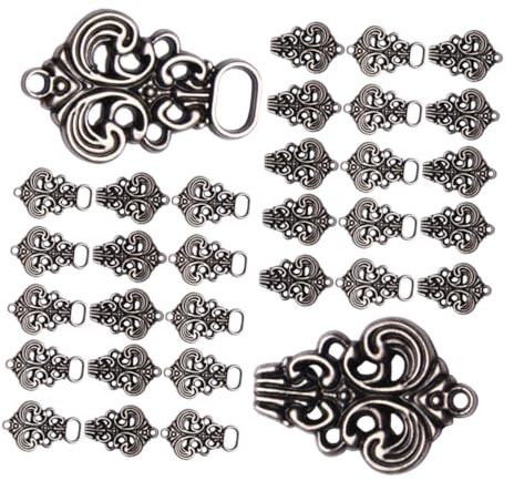 OSALADI 20 Pairs Hanfu Cloak Clips Hollow Alloy Buckles Scarf Clasps with Fastening System for Cardigans Shawls Jackets Dresses for Cultural Festivals and Costume Parties