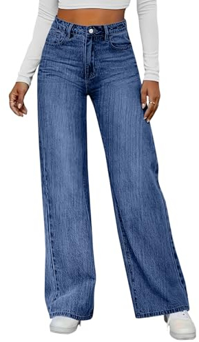 Pantalon Mujer Tiro Alto Vestir Trabajo Ancho Cintura Elastica Tallas Grandes Elasticos Tejanos Anchos Premama Pantalones Vaqueros Mujer, Baggy Baggy Jeans, L
